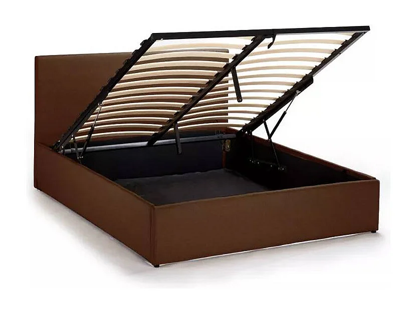 Cama francesa de 15 plazas con red y contenedor 120x190 Basel - Marrón
