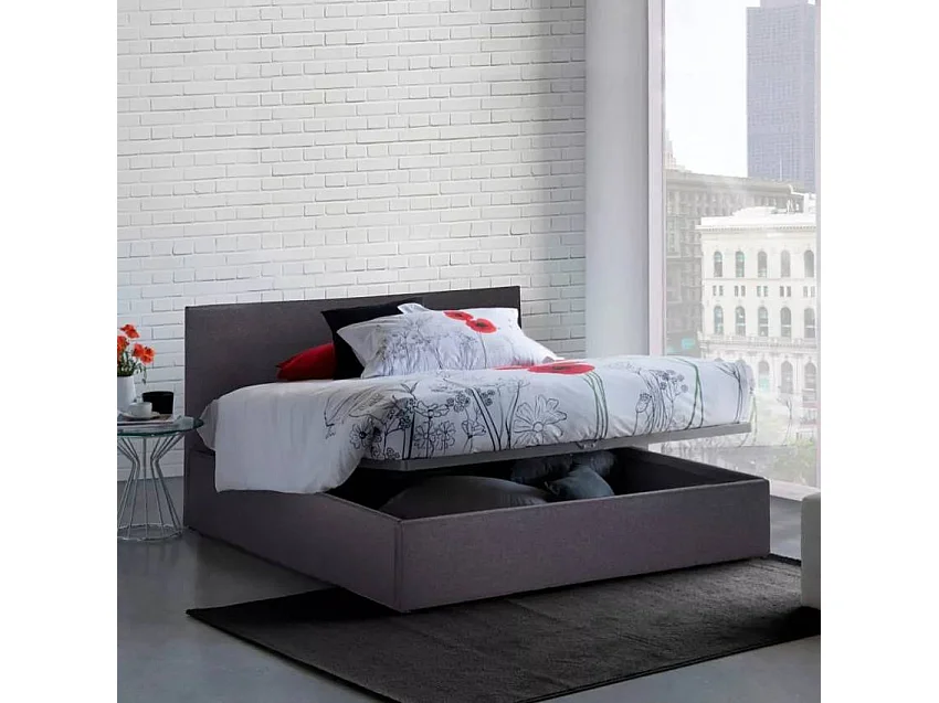 Letto una piazza e mezza 120x190 con doghe e contenitore Sublime