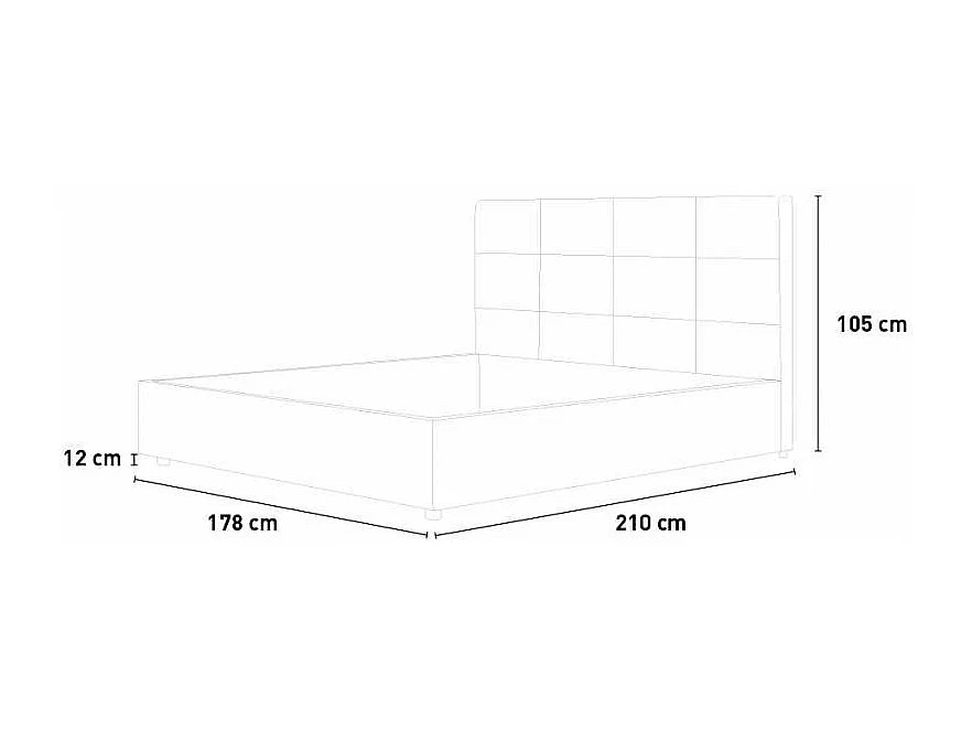 Lit double 160x190cm coffre en simili cuir blanc design KIDMAN