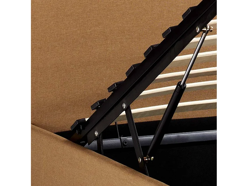 Lit double 160x190 avec sommier à lattes et coffre de rangement SCOTT