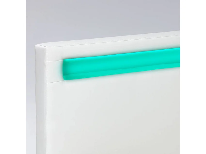 Letto matrimoniale 160x190 2 posti LED con contenitore e doghe Aura