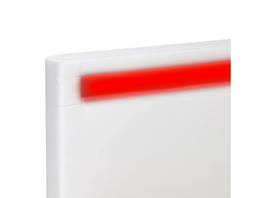 Letto matrimoniale 160x190 2 posti LED con contenitore e doghe Aura