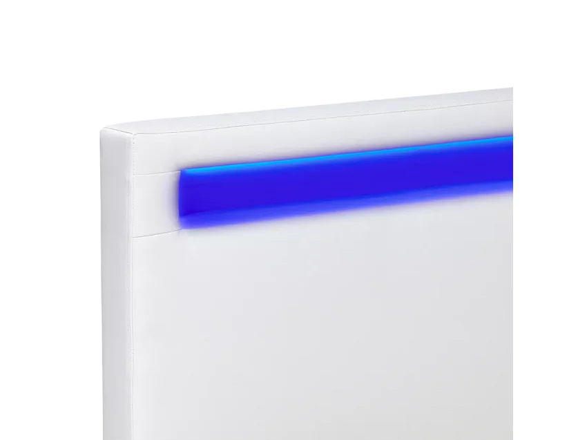 Letto matrimoniale 160x190 2 posti LED con contenitore e doghe Aura