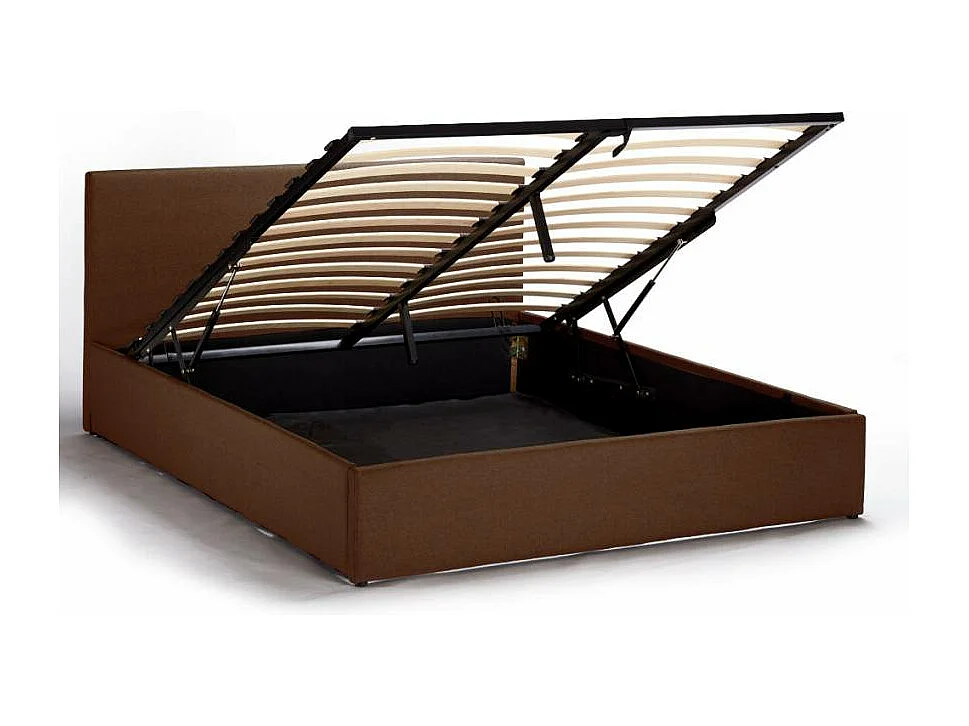 Lit double 160x190 avec sommier à lattes et coffre de rangement SCOTT