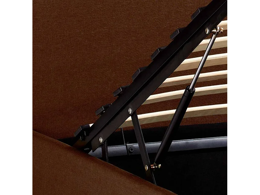 Lit double 160x190 avec sommier à lattes et coffre de rangement SCOTT