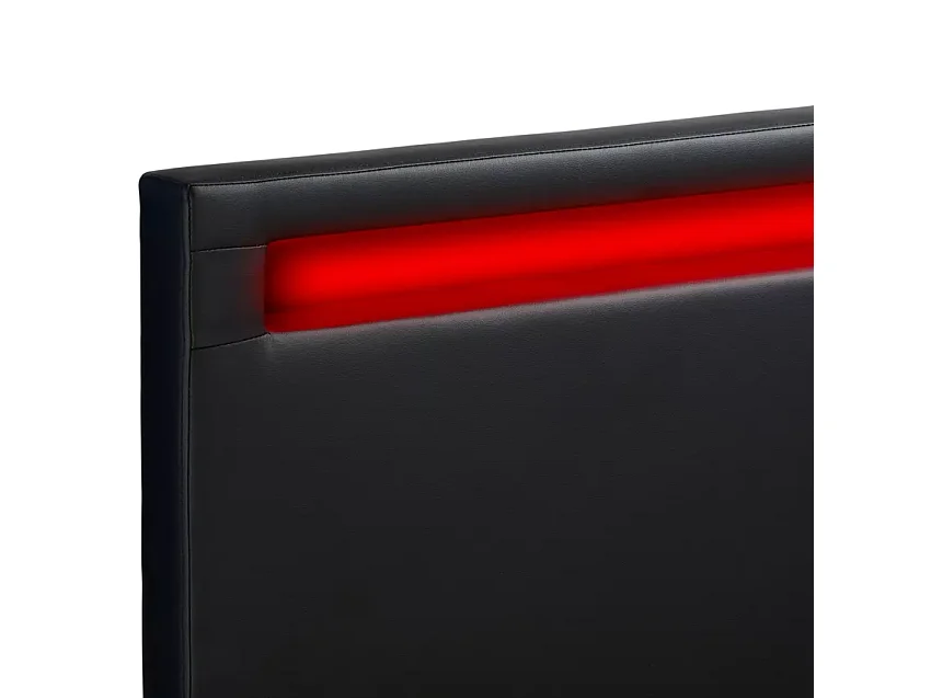 Letto matrimoniale 160x190 2 posti LED con contenitore e doghe Aura