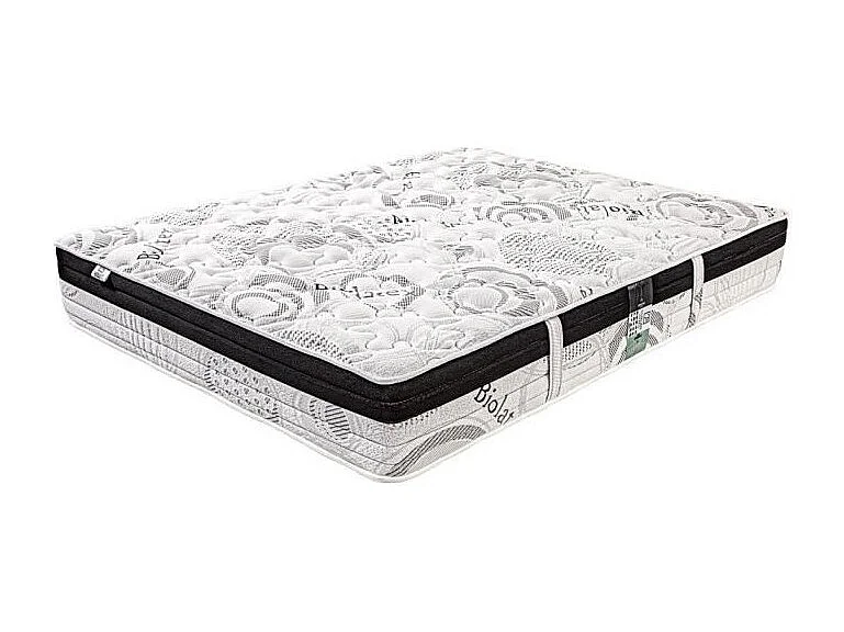 Ensemble Matelas Sleeplux, 26 cm, mousses haute densité, ferme, face été/hiver+sommier gris ep20cm+oreiller+couette+Tête de Lit, 160x200cm