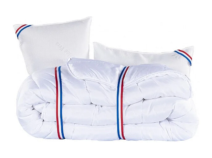 Ensemble Matelas Dreamlux 26cm ressorts ensachés mousses haute densité ferme face été/hiver+sommier gris ep20cm+oreiller+couette, 160x200cm