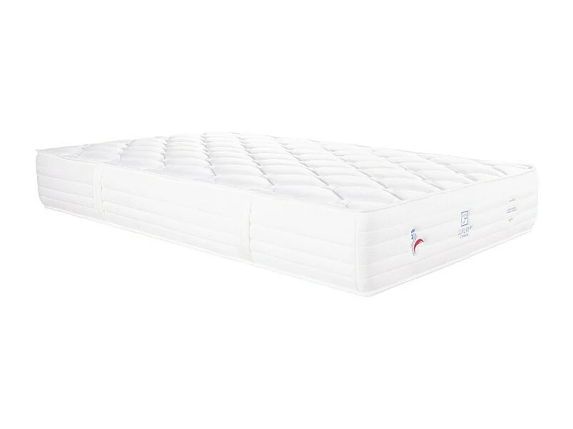 Ensemble Matelas Patriote Mousse, 27 cm, mousses haute densité , ferme, face été/hiver + sommier beige ep20cm, 90x190cm