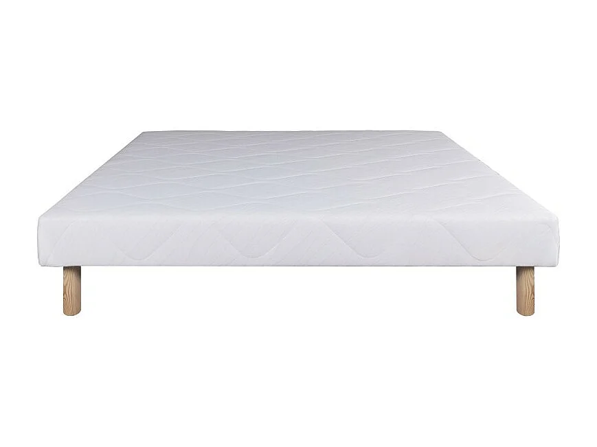 Ensemble Matelas Thermotec (24 cm), mousses haute densité, ferme, face été/hiver et Sommier blanc (13cm), 90x190cm