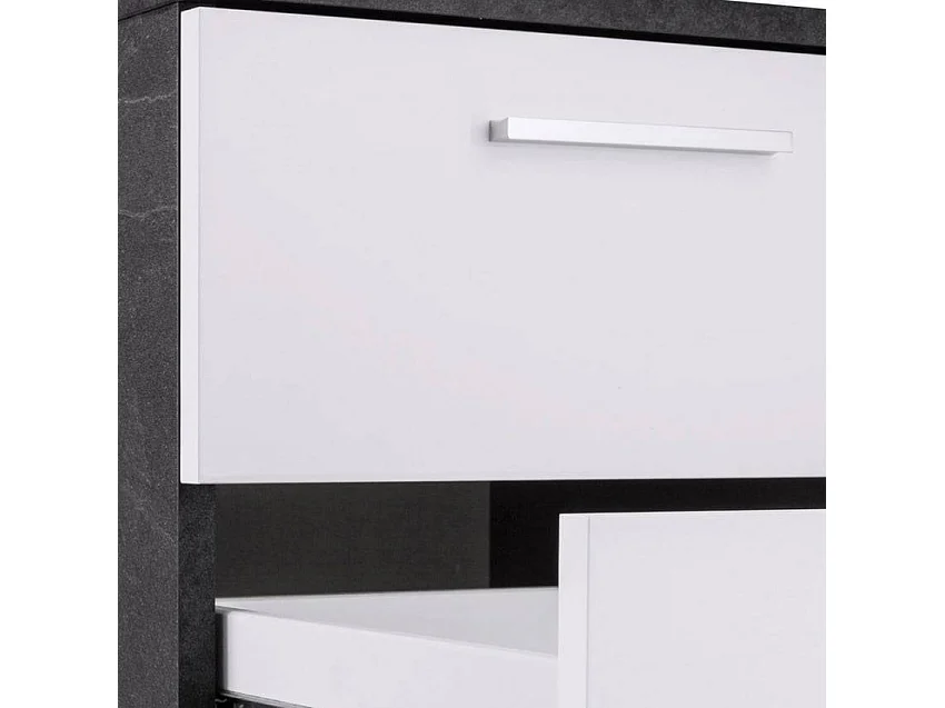 Bureau d'angle 180x160 avec commode à 3 tiroirs LISA