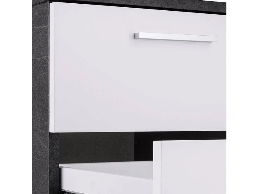 Bureau d'angle 180x160 avec commode à 3 tiroirs LISA