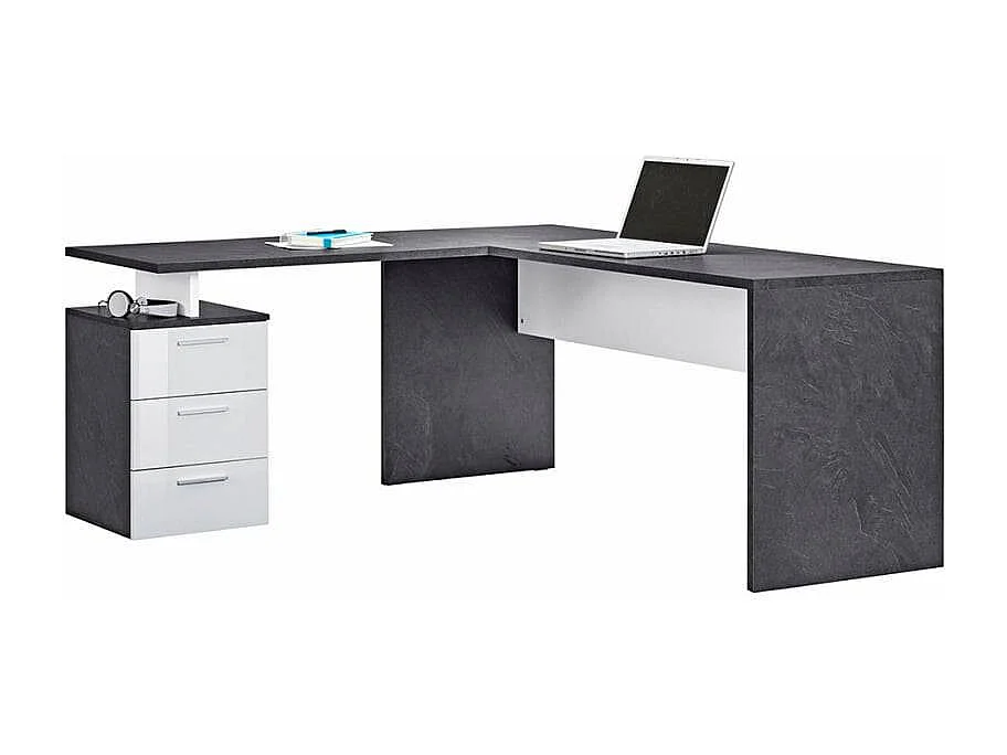 Scrivania ad angolo 180x160 con cassettiera a 3 cassetti Daniela