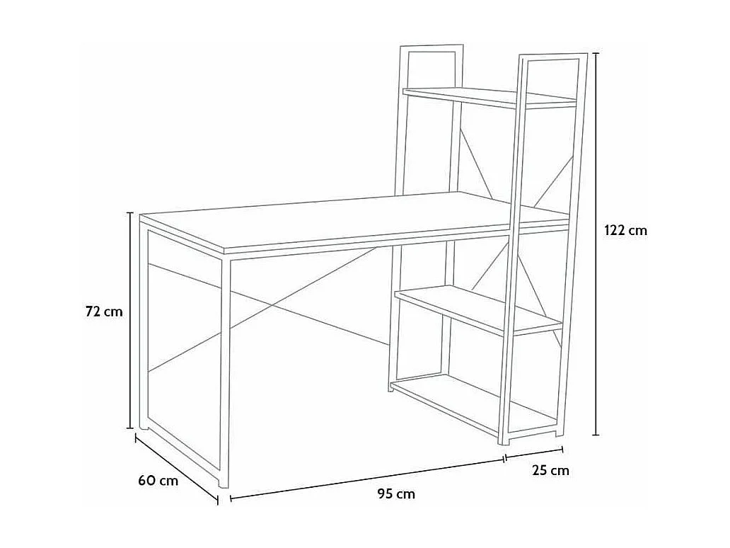 Scrivania angolare stile industriale 120x60 Cecilia