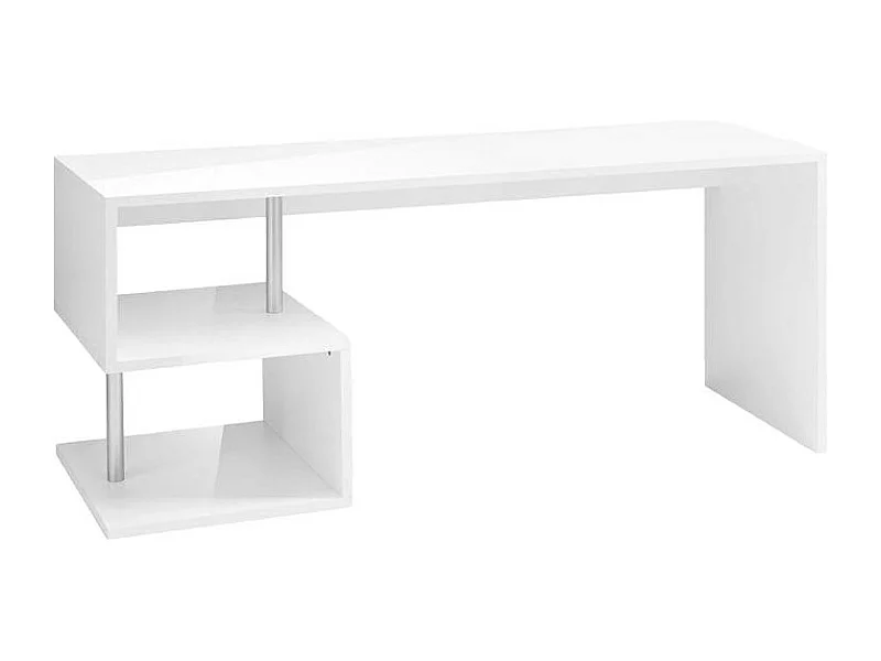 Scrivania 180x60 legno bianco stile moderno studio e lavoro Vincenzo