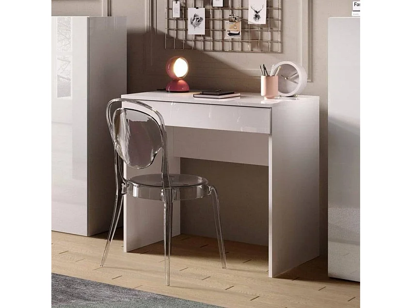 Platzsparender 78x50x76cm Bürotisch mit Schublade Kirk - Weiß