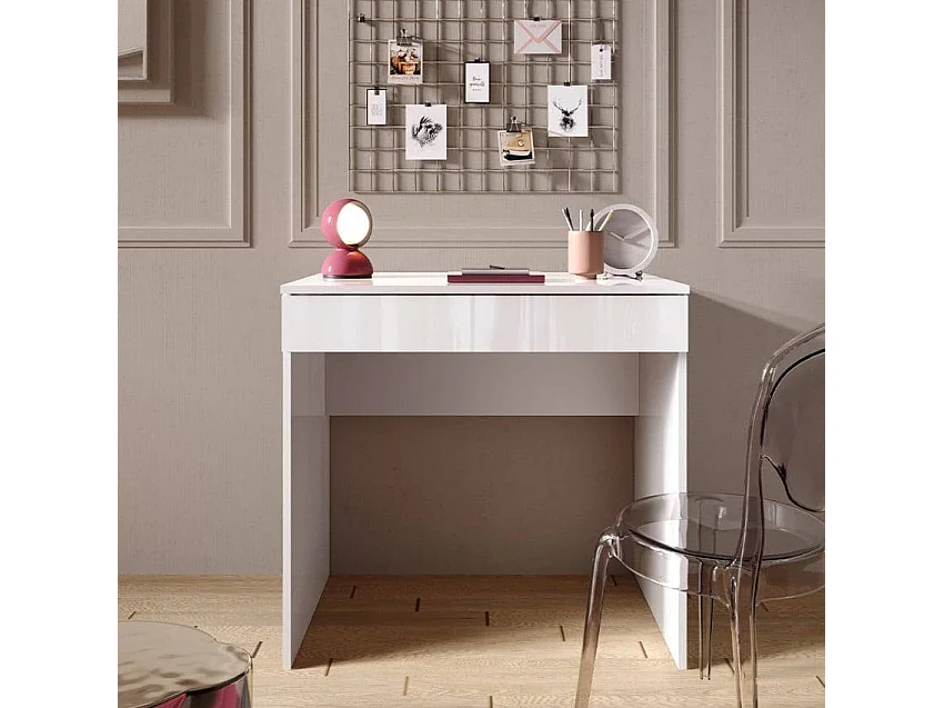 Platzsparender 78x50x76cm Bürotisch mit Schublade Kirk - Weiß