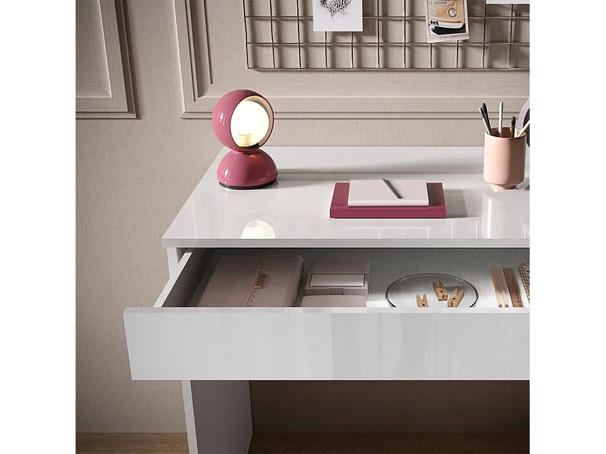 Platzsparender 78x50x76cm Bürotisch mit Schublade Kirk - Weiß