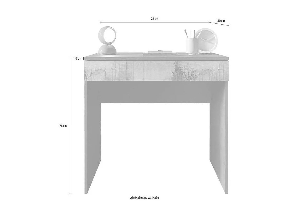 Platzsparender 78x50x76cm Bürotisch mit Schublade Kirk - Weiß