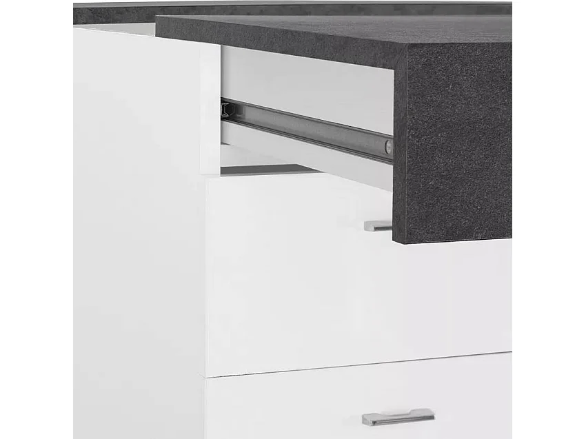 Scrivania 130x60 con piano scorrevole per camera e ufficio Ugo