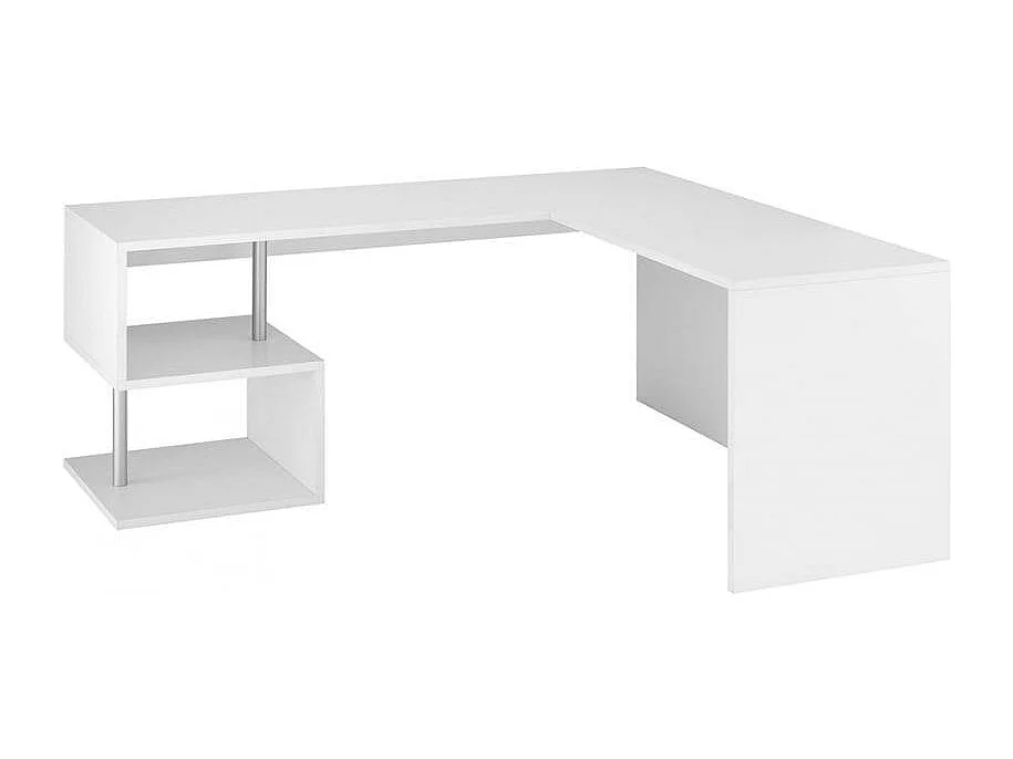 Moderne Eckschreibtisch Büro Design 180x160 cm weiß Vilnis
