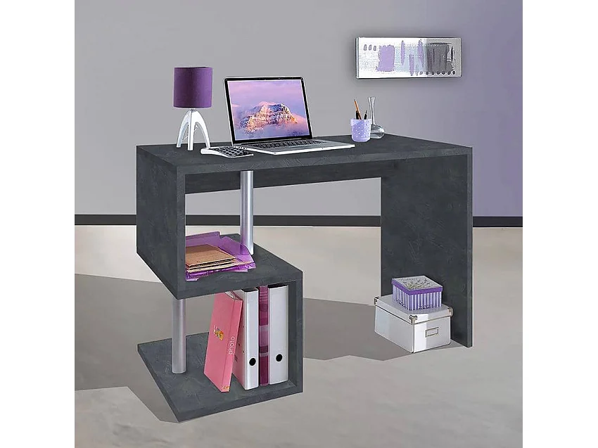 Scrivania studio 100x50 antracite design moderno elegante Ursula