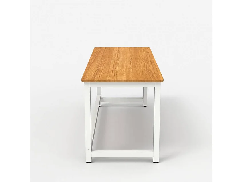 Escritorio de oficina design blanco metal rectangular 160x70cm Bridgewhite 160 - Natural