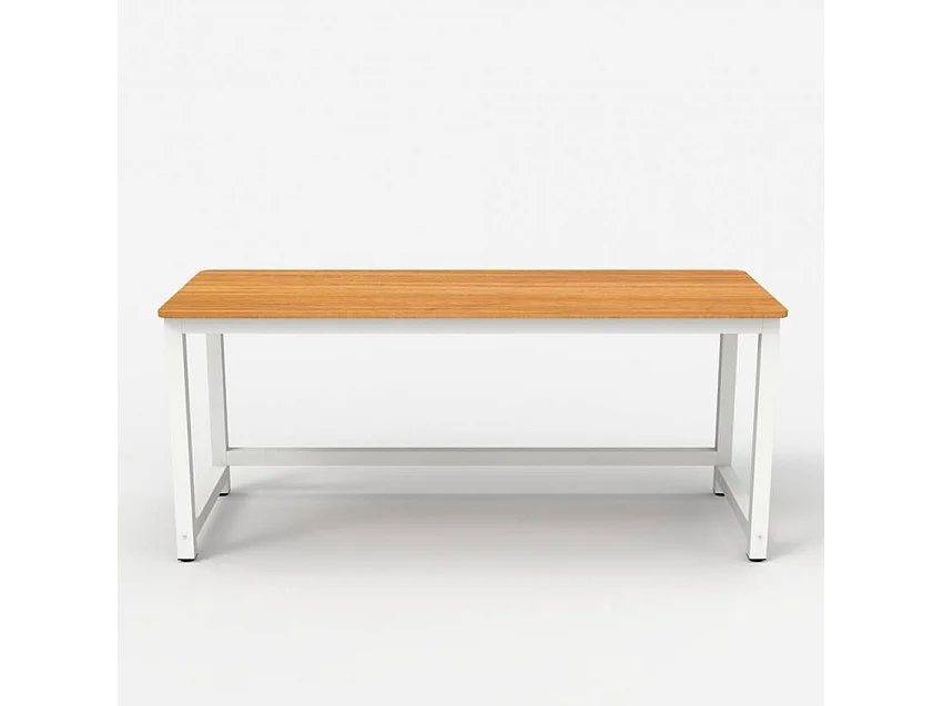 Escritorio de oficina design blanco metal rectangular 160x70cm Bridgewhite 160 - Natural
