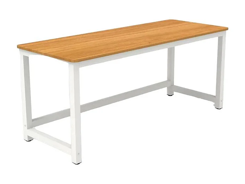 Escritorio de oficina design blanco metal rectangular 160x70cm Bridgewhite 160 - Natural