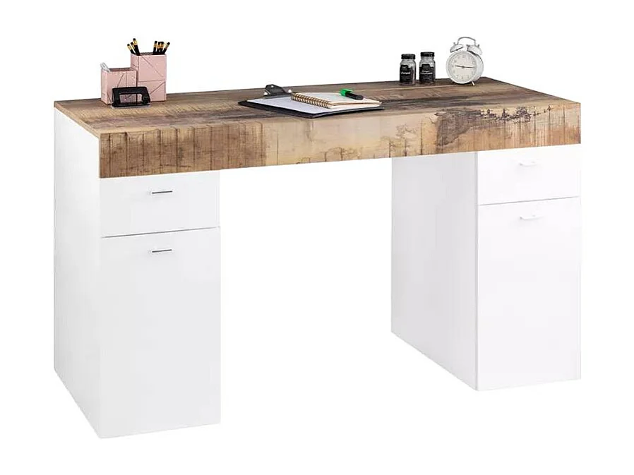 Scrivania da salotto 130x60 con piano scorrevole compatto Olivia