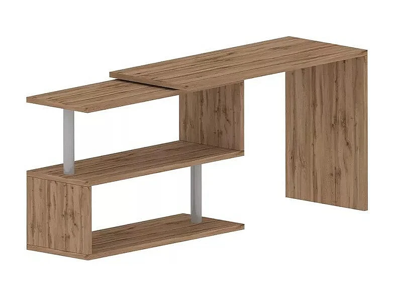 Scrivania angolare 120x50 girevole con 2 ripiani multifunzionale Paola