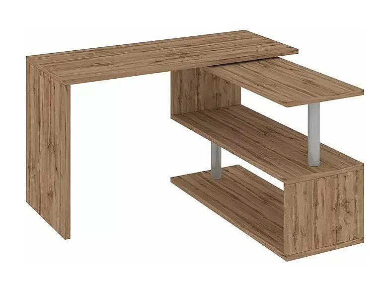 Scrivania angolare 120x50 girevole con 2 ripiani multifunzionale Paola