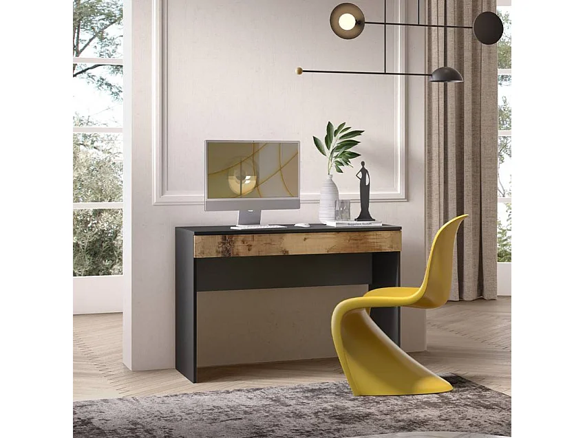 Bureau moderne avec rangement 110x50x76 cm étude et travail CHARLIE