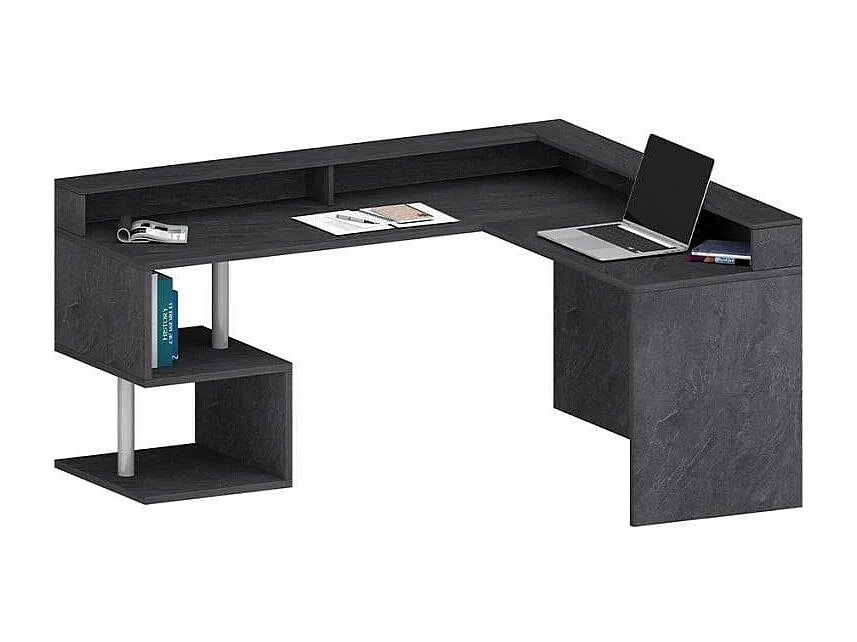 Esse 2 A Plus escritorio esquinero para oficina y hogar con un diseño moderno - Negro