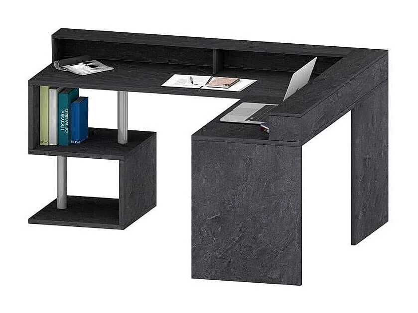 Esse 2 A Plus escritorio esquinero para oficina y hogar con un diseño moderno - Negro