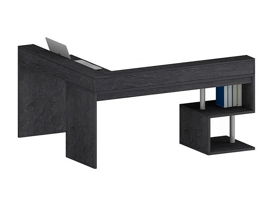 Esse 2 A Plus escritorio esquinero para oficina y hogar con un diseño moderno - Negro