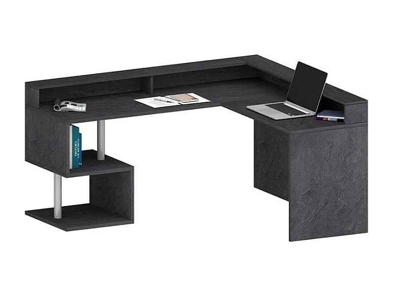 Esse 2 A Plus escritorio esquinero para oficina y hogar con un diseño moderno - Negro