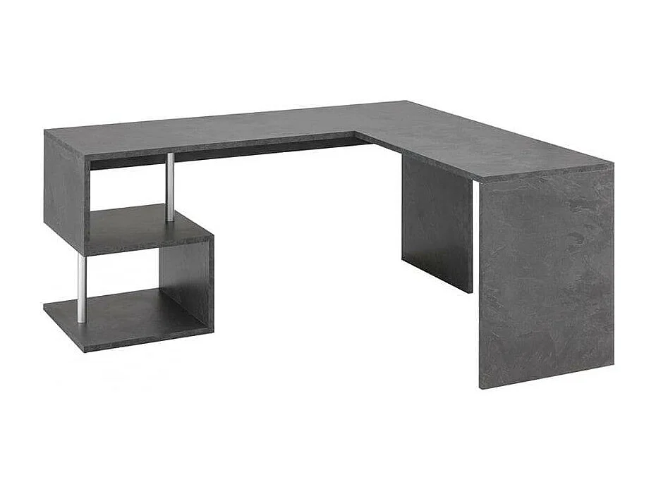 Bureau d'angle moderne 180x160 gris anthracite design contemporain ROBERT