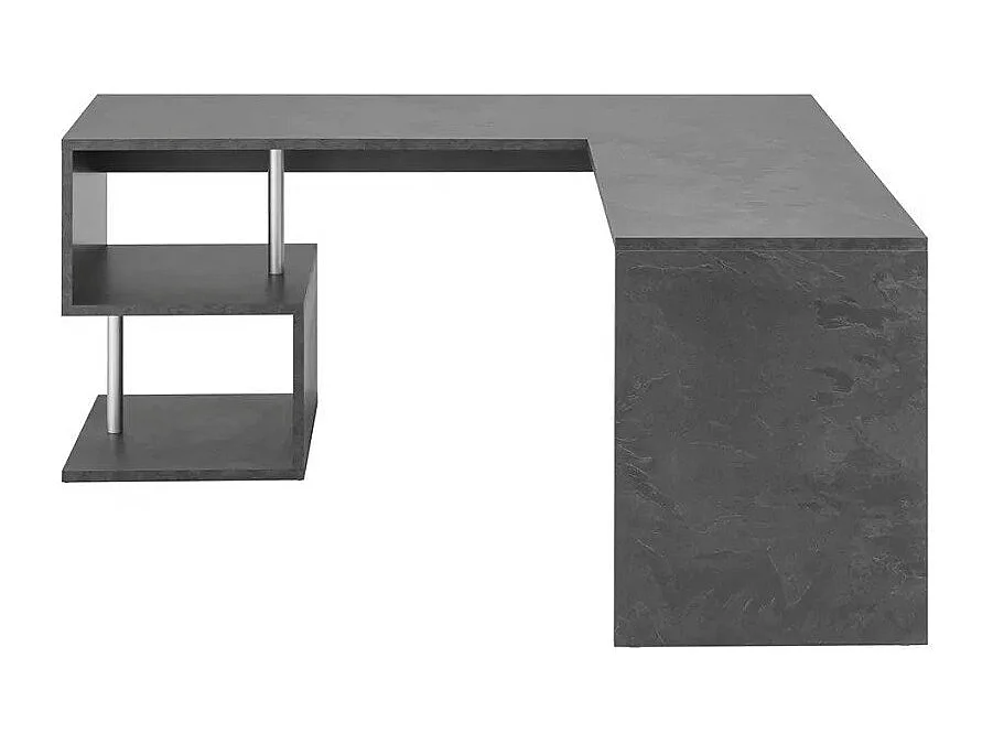 Bureau d'angle moderne 180x160 gris anthracite design contemporain ROBERT