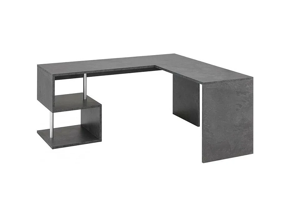 Bureau d'angle moderne 180x160 gris anthracite design contemporain ROBERT