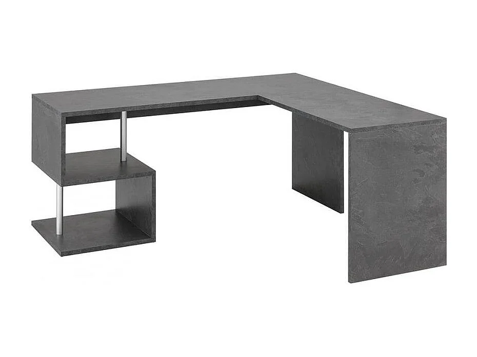 Scrivania angolare moderna 180x160 grigio antracite design Isabella
