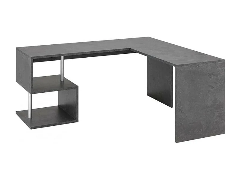 Bureau d'angle moderne 180x160 gris anthracite design contemporain ROBERT