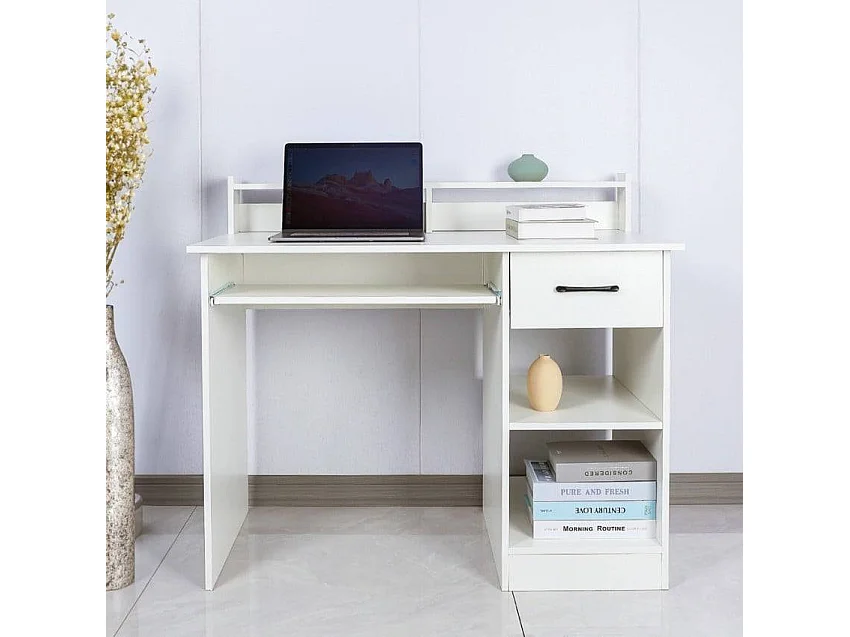 Scrivania compatta alta 106x56 con cassetto e piano scorrevole Renata