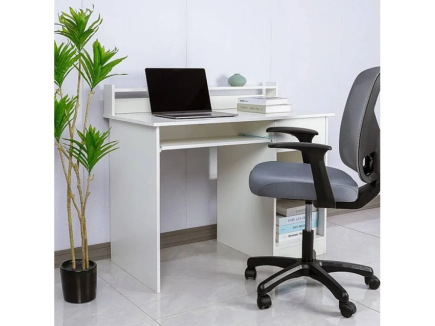 Scrivania compatta alta 106x56 con cassetto e piano scorrevole Renata