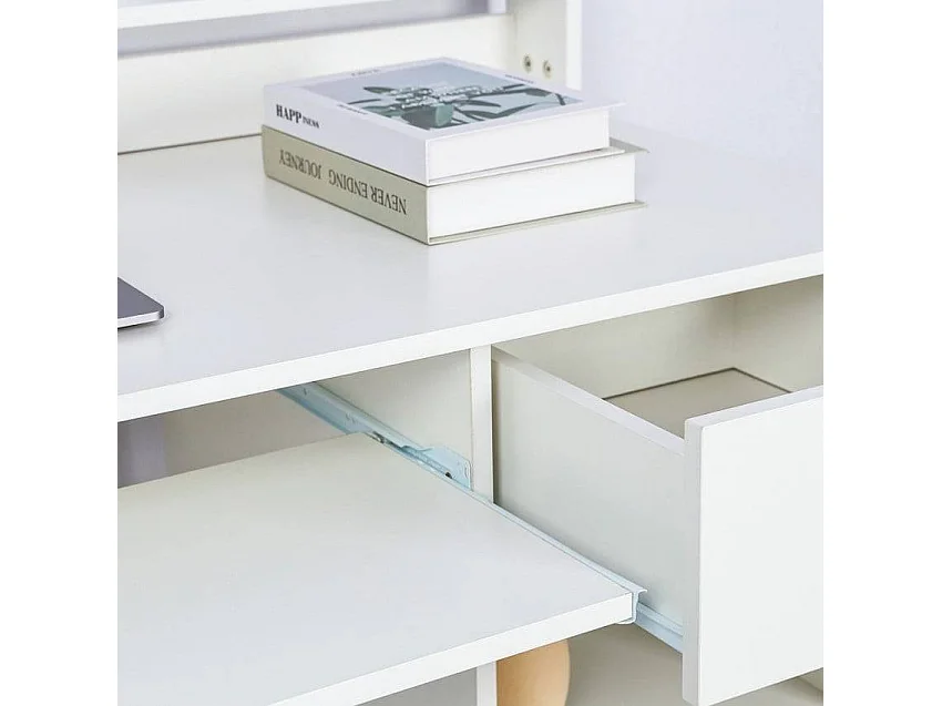 Scrivania compatta alta 106x56 con cassetto e piano scorrevole Renata