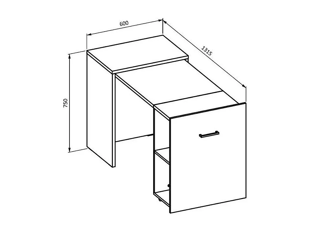 Biurko SMART dąb wotan