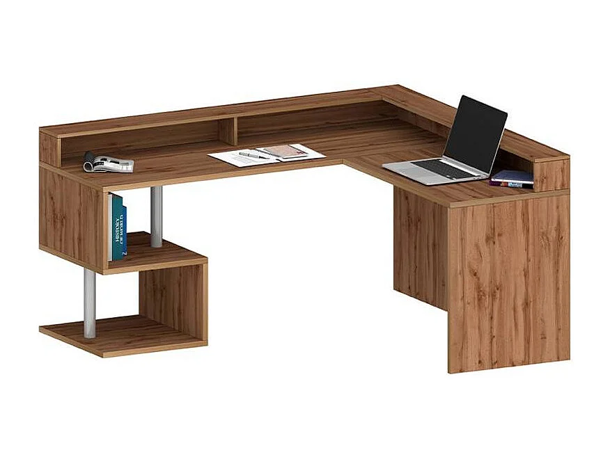 Esse 2 A Plus escritorio esquinero para oficina y hogar con un diseño moderno - Roble
