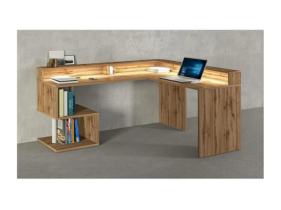 Esse 2 A Plus escritorio esquinero para oficina y hogar con un diseño moderno - Roble