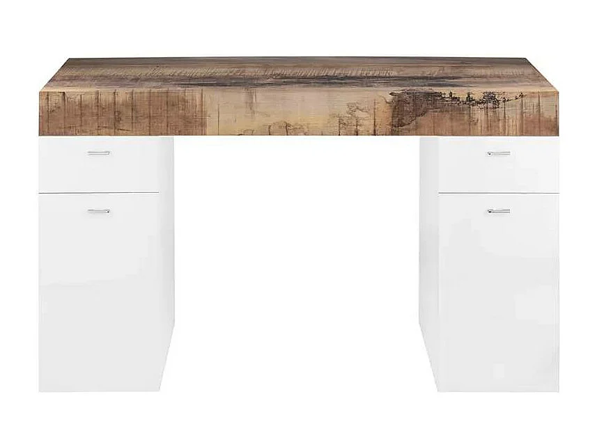 Scrivania 130x60 cm con piano scorrevole cassetto design moderno Ivana