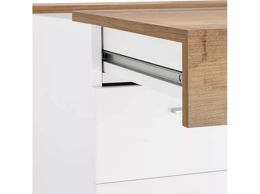 Scrivania 130x60 cm con piano scorrevole cassetto design moderno Ivana